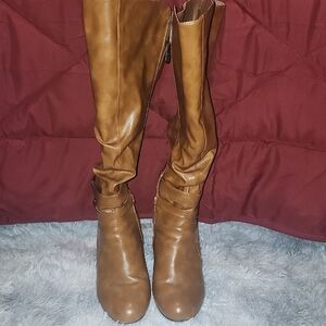 Casual Camel Heeled Boots for Women